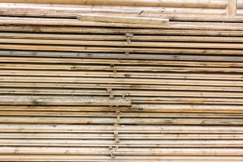 Selection of freshly sawn timber material Stock Photos