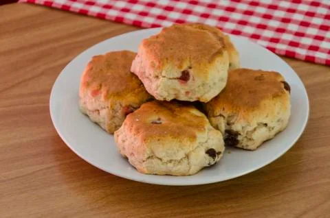A selection of fruit scones Stock Photos
