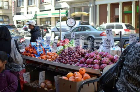 A Selection of Fruits in Chinatown NYC Stock Photos