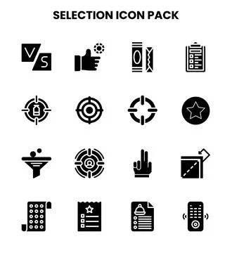 Selection Glyph Collection Icons Pack 스톡 일러스트