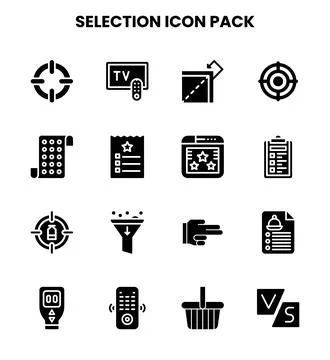 Selection Glyph Graphics Icons Pack Stock Illustration