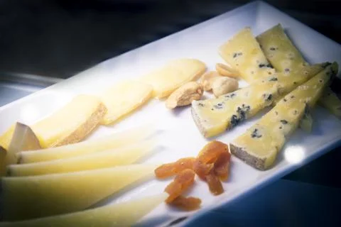 Selection of gourmet cheeses Stock Photos
