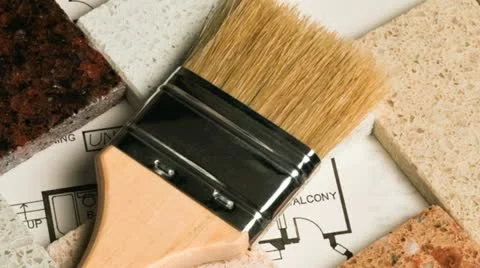 Selection of granite stone counter top and floor tiles samples Stock Footage 21309076