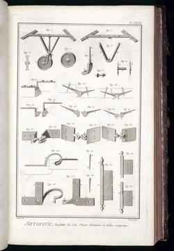 A selection of iron work - casters and pivots Stock Illustration
