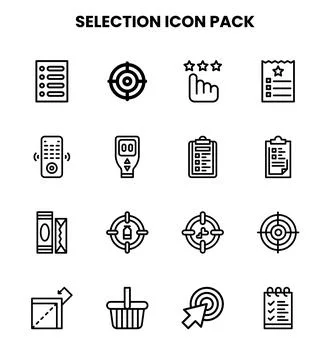 Selection Line Scalable Icons Pack 库存插图