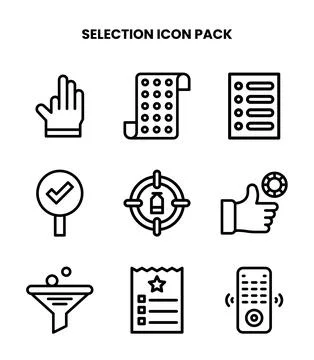 Selection Line Set Icons Pack Ilustração Stock
