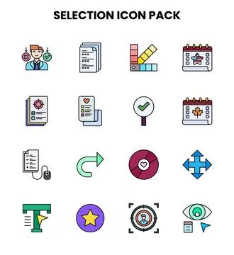 Selection Lineal Color Vector Icons Pack Stock Illustration