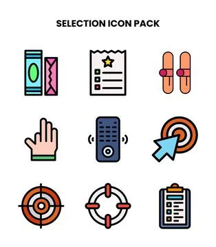 Selection Lineal Color Vector Icons Pack Stock Illustration