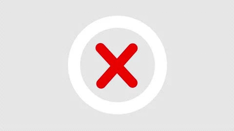 Selection mark incorrect animation isolated on transparent 4k alpha png layer Stock Footage 272168082