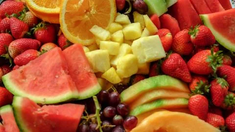 Selection of mixed fruit Stock Photos