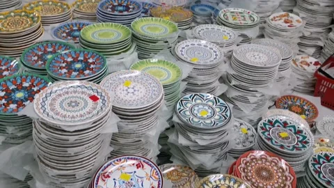 Selection of Moroccan Plates Design Stock Footage 159291299