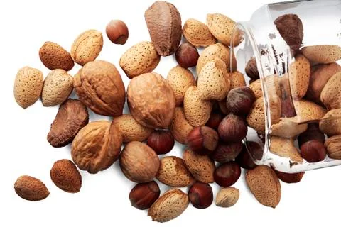 Selection of nuts Stock Photos