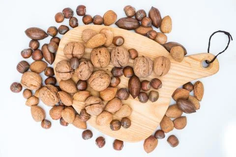 A selection of nuts Stock Photos