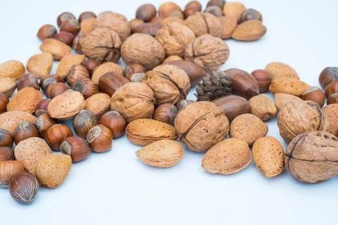 A selection of nuts Stock Photos