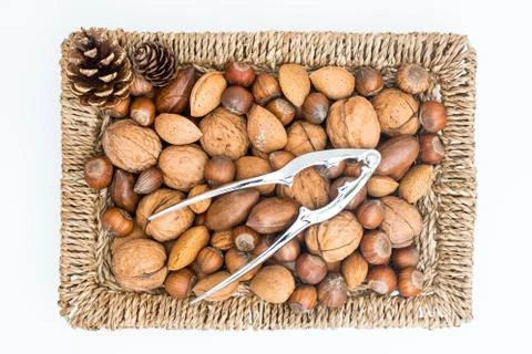 A selection of nuts Foto stock