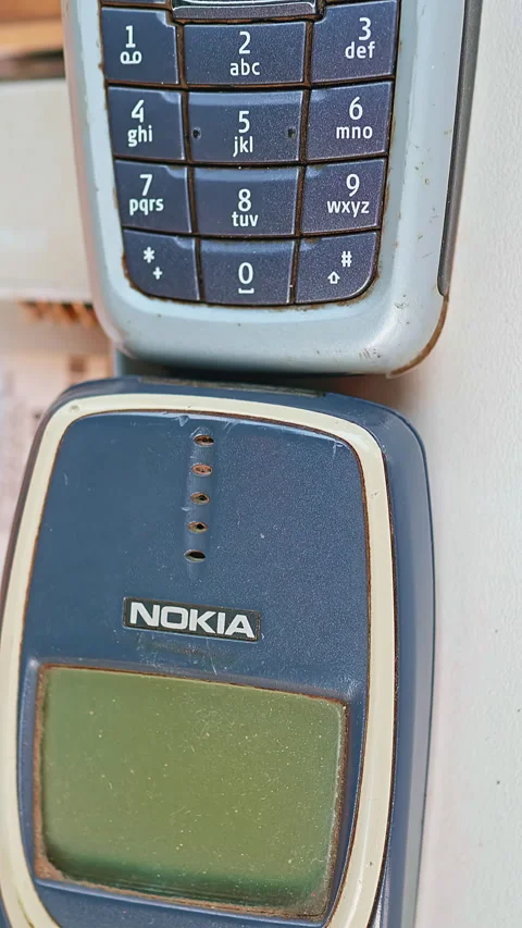A selection of old NOKIA cell phones that are defective Stock-Footage 287483277
