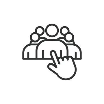 Selection of one candidate, icon in line design. Selection, candidate, choice 스톡 일러스트