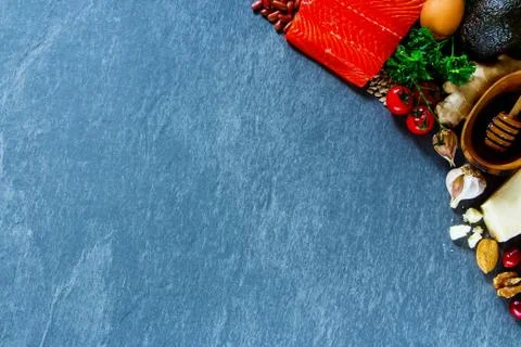 Selection of organic food Stock Photos