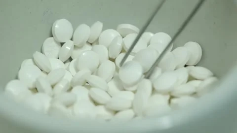 Selection of pills in the laboratory Stock Footage 306596667