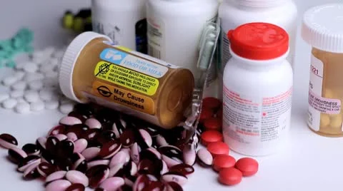 A selection of prescription pills Stock Footage