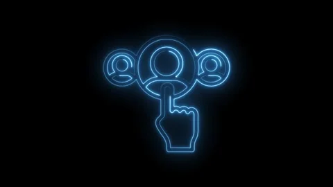 Selection process neon illustration animation of team leader for management.. Stock Footage 312318313