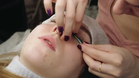 Selection of rollers for eyelash lamination Stockbeeldmateriaal 195320561