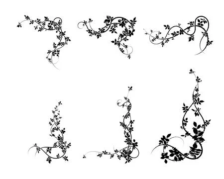 Selection of rose hip elements corners for frame 스톡 일러스트