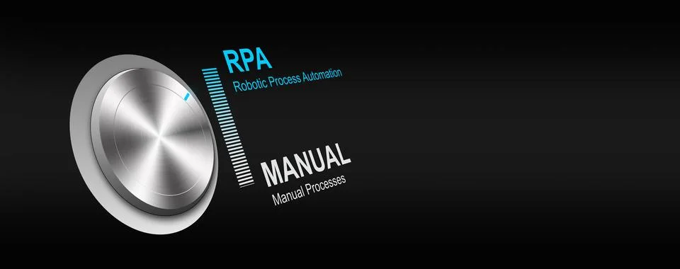 Selection of RPA (Robotic Process Automation) Mode by Turning the Knob on a.. Stock Illustration