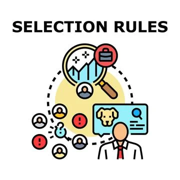 Selection rules for making business decisions Stock Illustration