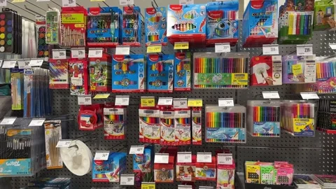 Selection of school and office supplies, back to school Stock Footage 280640648