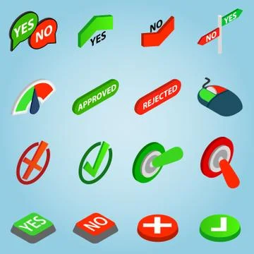 Selection set icons, isometric 3d style Stockillustratie