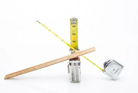 Selection of short rulers Stock Photos