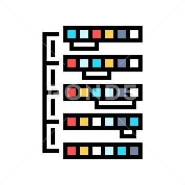 Selection sort algorithm color icon vector illustration: Royalty Free ... image.