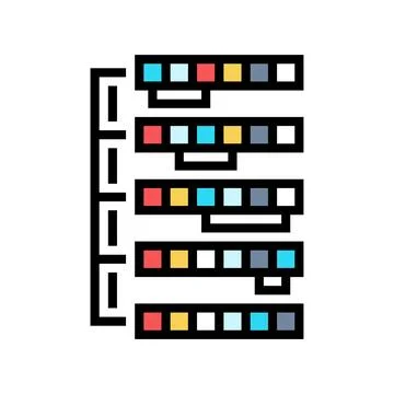 Selection sort algorithm color icon vector illustration イラスト素材