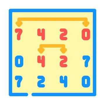 Selection sort algorithm color icon vector illustration Stock Illustration