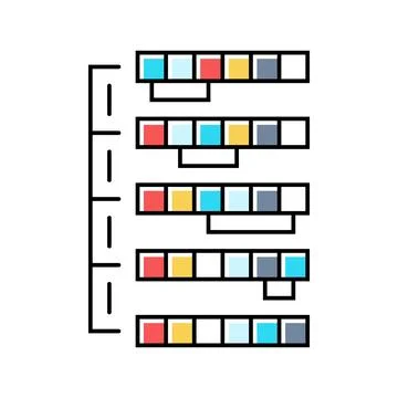 Selection sort algorithm color icon vector illustration Stockillustratie