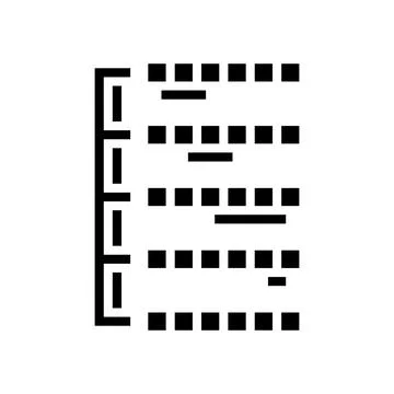 Selection sort algorithm glyph icon vector illustration Stockillustratie