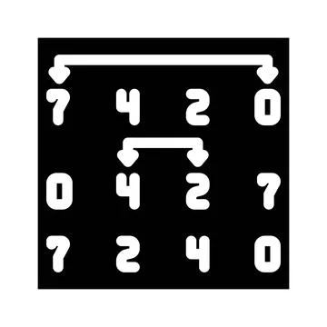 Selection sort algorithm glyph icon vector illustration Stock Illustration