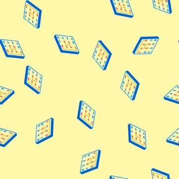 Selection sort algorithm isometric icon seamless pattern Illustrazione stock