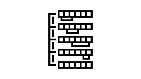 Selection sort algorithm line icon animation Stock Footage 326130170