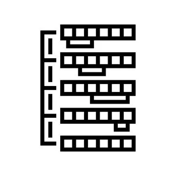 Selection sort algorithm line icon vector illustration Stockillustratie