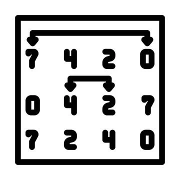 Selection sort algorithm line icon vector illustration Stock Illustration