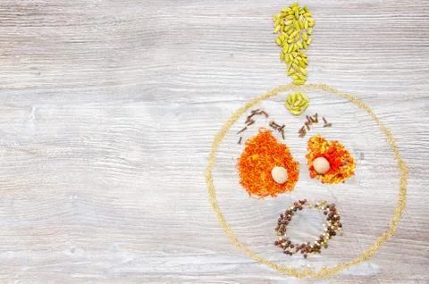 Selection of spices to the dish Stock Photos