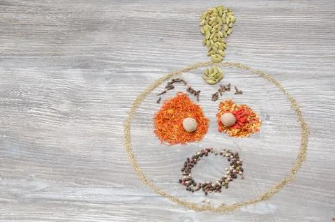 Selection of spices to the dish Stock Photos