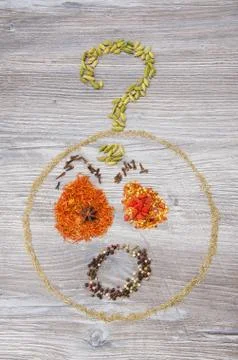 Selection of spices to the dish Stock Photos