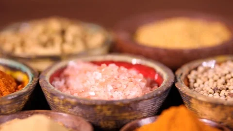 A selection of spices Stock Footage 97503897