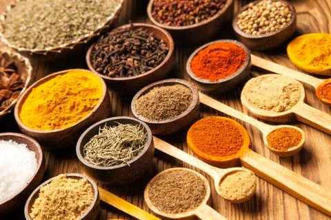 A selection of spices Stock Photos