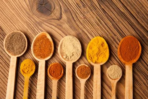 A selection of spices Stock Photos