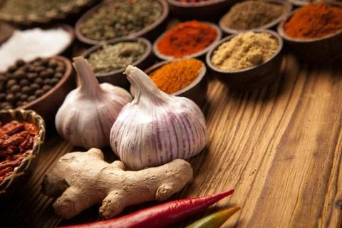 A selection of spices Stock Photos
