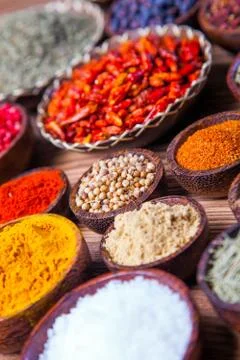 A selection of spices Stock Photos
